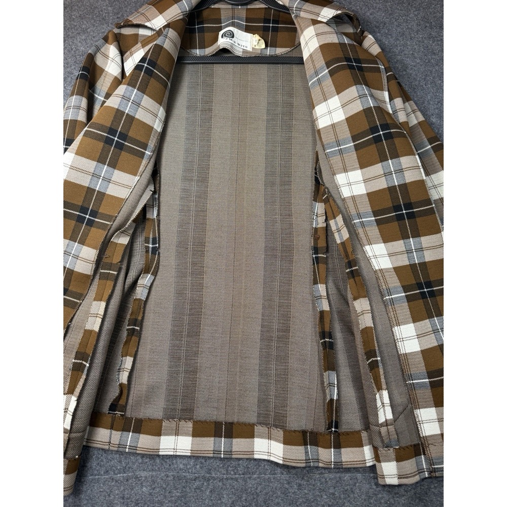 Vintage Tailored by Fem-E-Nits Plaid Knit Blazer Jacket Size 1 - Picture 2 of 9